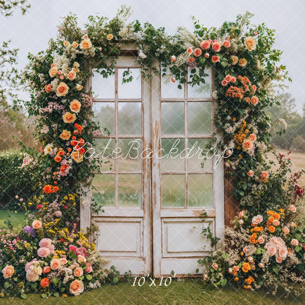 Kate Spring Flower Vintage Door Backdrop Designed by Emetselch