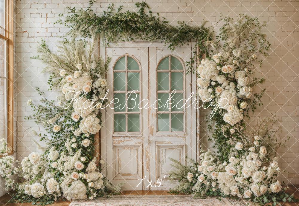 Kate Spring Wedding Floral Door Backdrop Designed by Emetselch