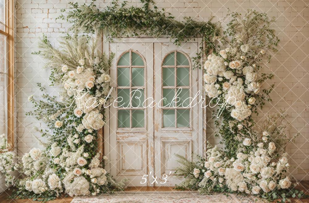 Kate Spring Wedding Floral Door Backdrop Designed by Emetselch