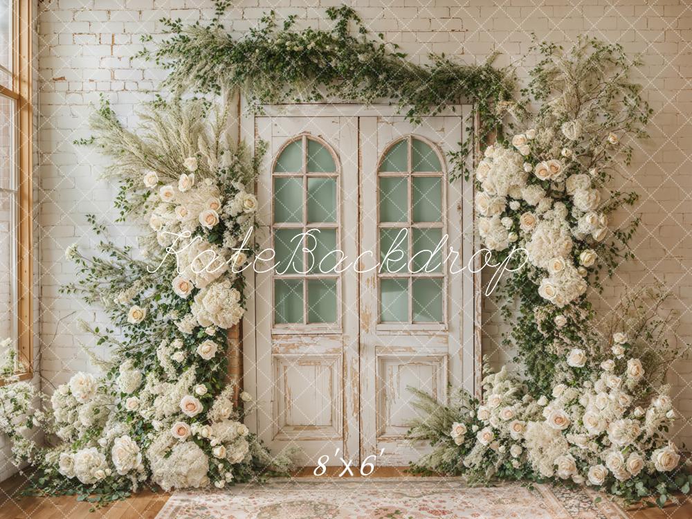 Kate Spring Wedding Floral Door Backdrop Designed by Emetselch