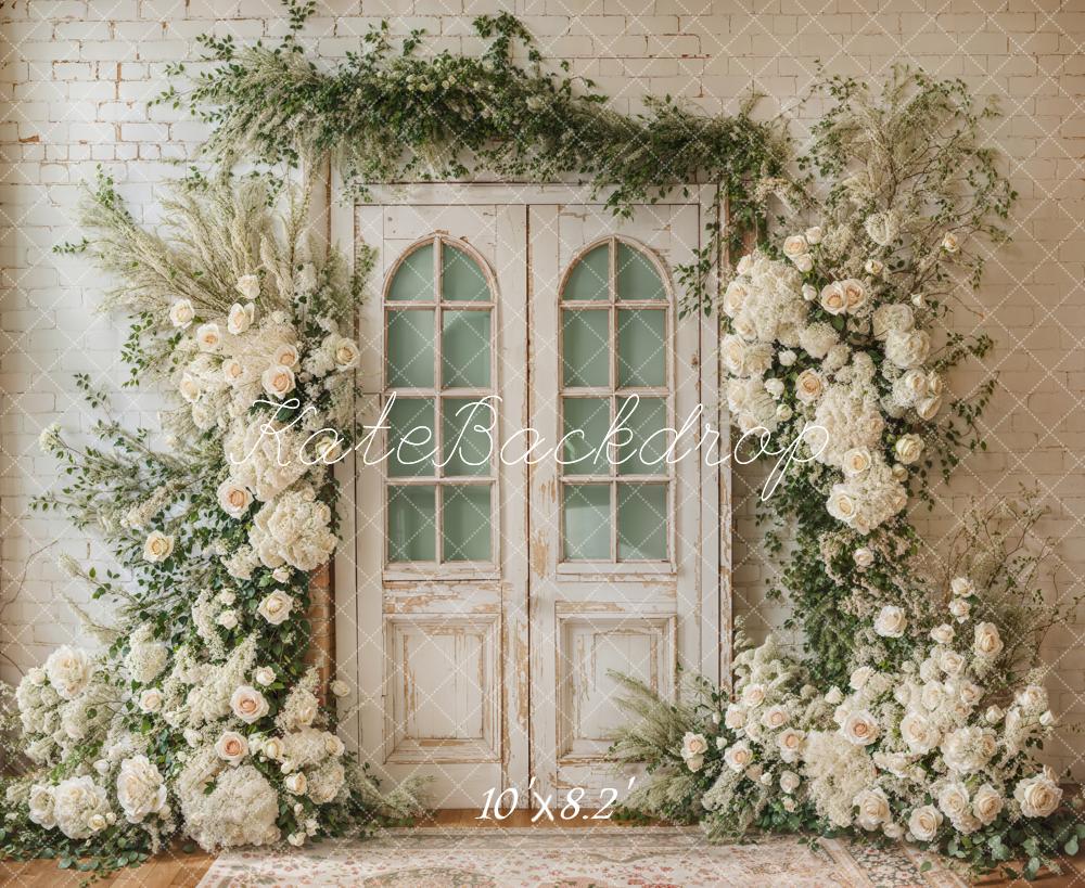 Kate Spring Wedding Floral Door Backdrop Designed by Emetselch