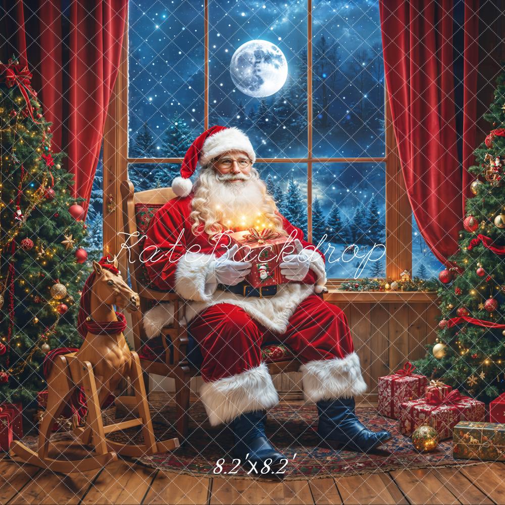 Kate Santa Claus Gift Window Moon Backdrop Designed by Emetselch