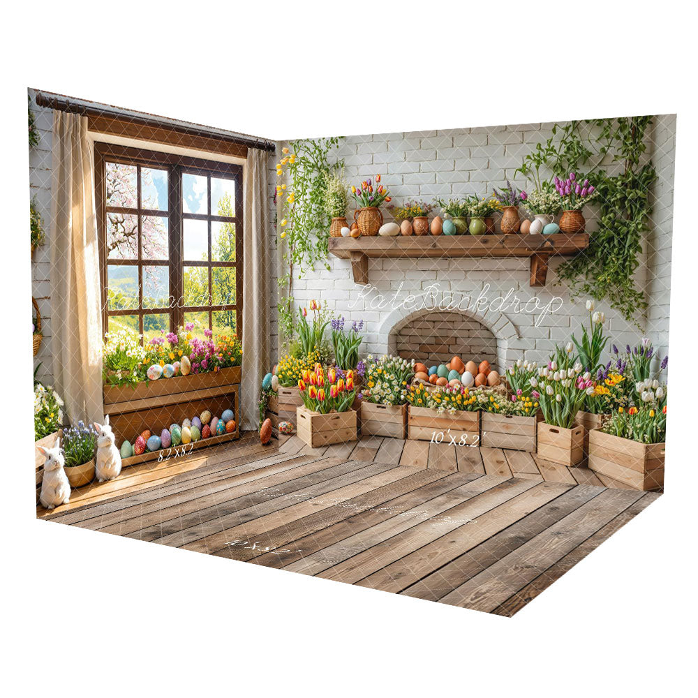 Kate Easter Floral Eggs Wooden Crates Room Set(8ftx8ft&10ftx8ft&8ftx10ft)