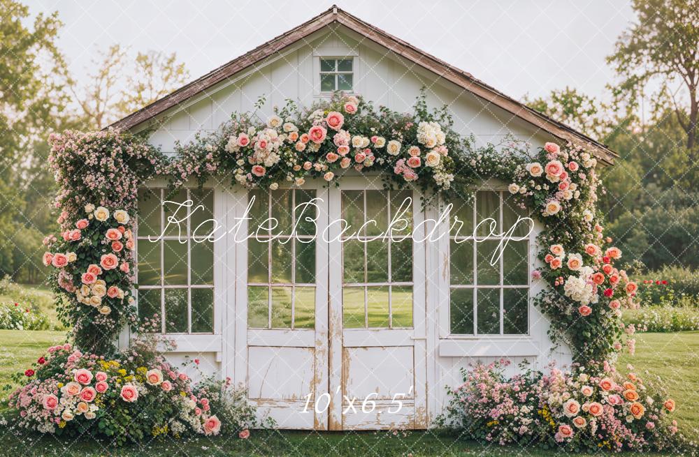 Kate Spring Flower House Rustic Garden Backdrop Designed by Emetselch