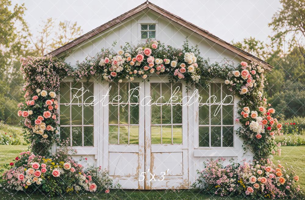 Kate Spring Flower House Rustic Garden Backdrop Designed by Emetselch