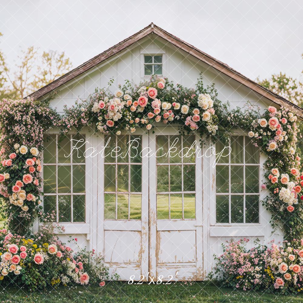 Kate Spring Flower House Rustic Garden Backdrop Designed by Emetselch