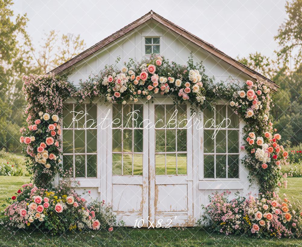 Kate Spring Flower House Rustic Garden Backdrop Designed by Emetselch