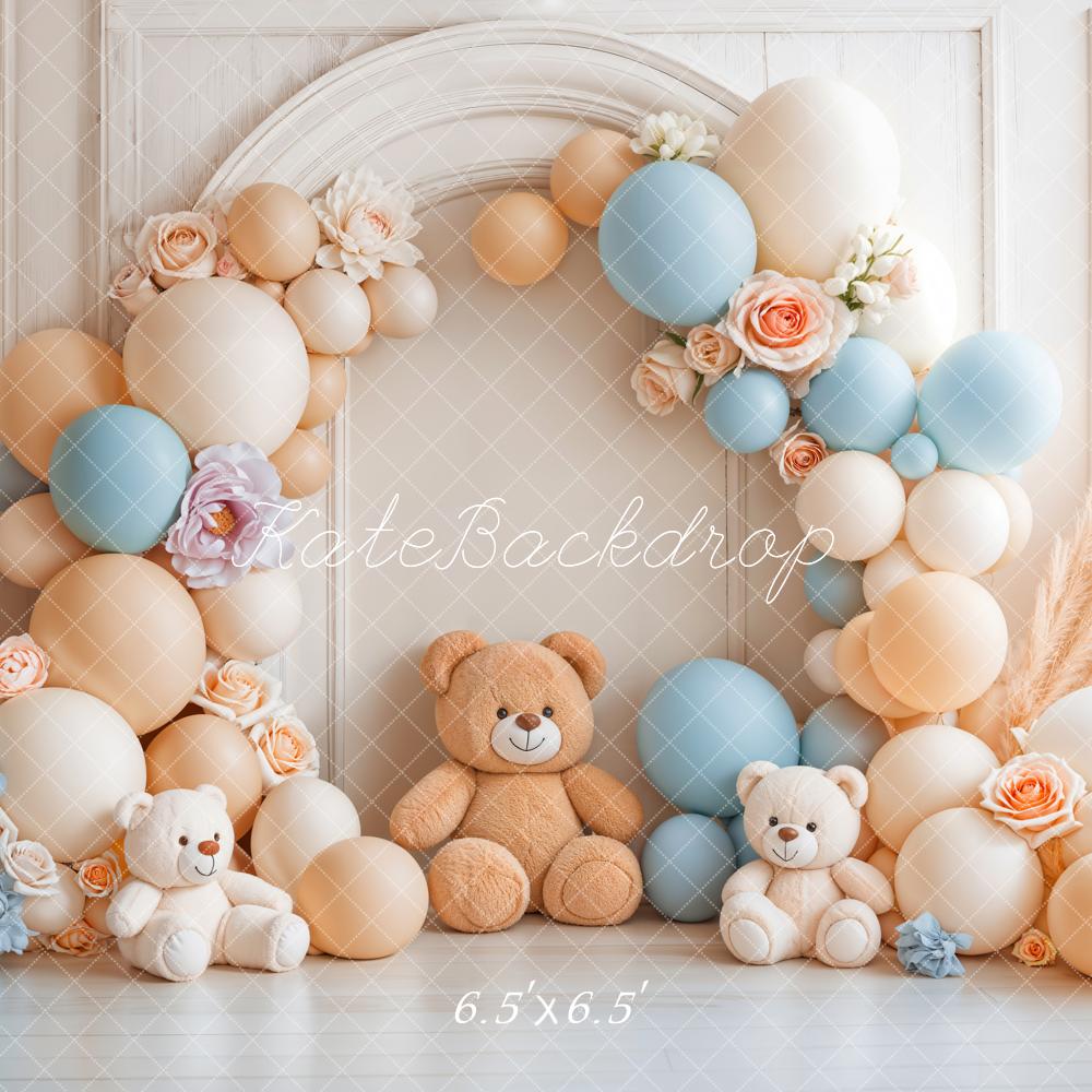 Kate Bear Balloon Arch Boho Backdrop Designed by Emetselch