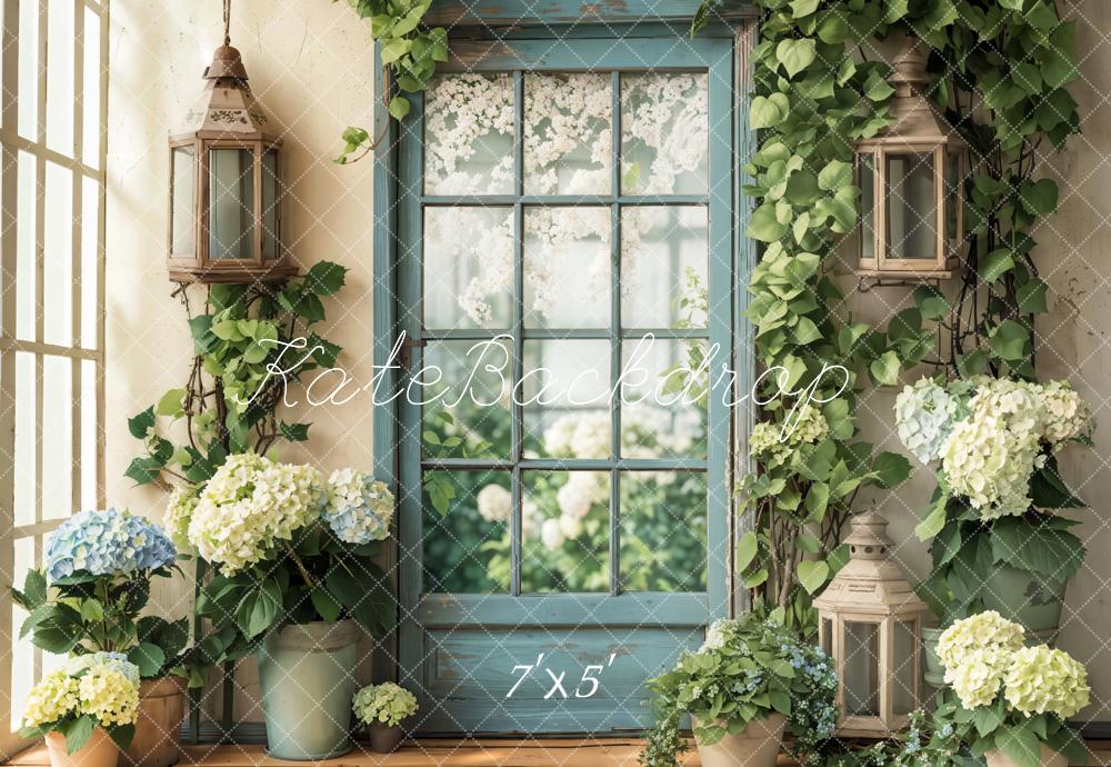 Kate Spring Floral Door Hydrangeas Backdrop Designed by Emetselch