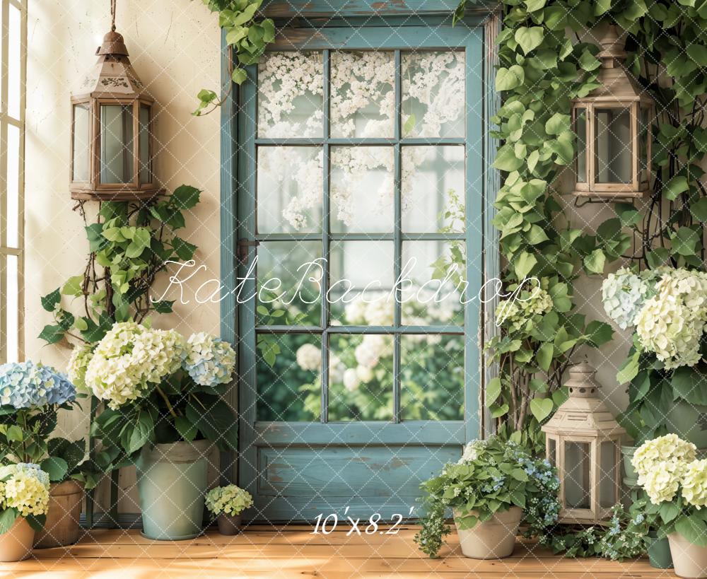 Kate Spring Floral Door Hydrangeas Backdrop Designed by Emetselch