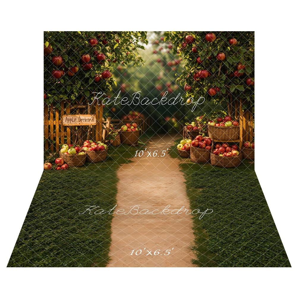 Kate Apple Orchard Backdrop+Garden Path Greenery Floor Backdrop