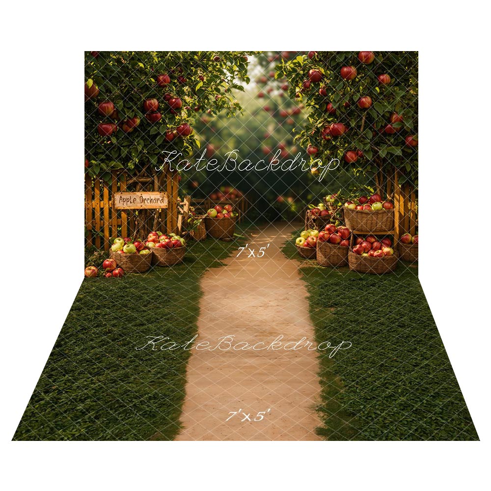 Kate Apple Orchard Backdrop+Garden Path Greenery Floor Backdrop