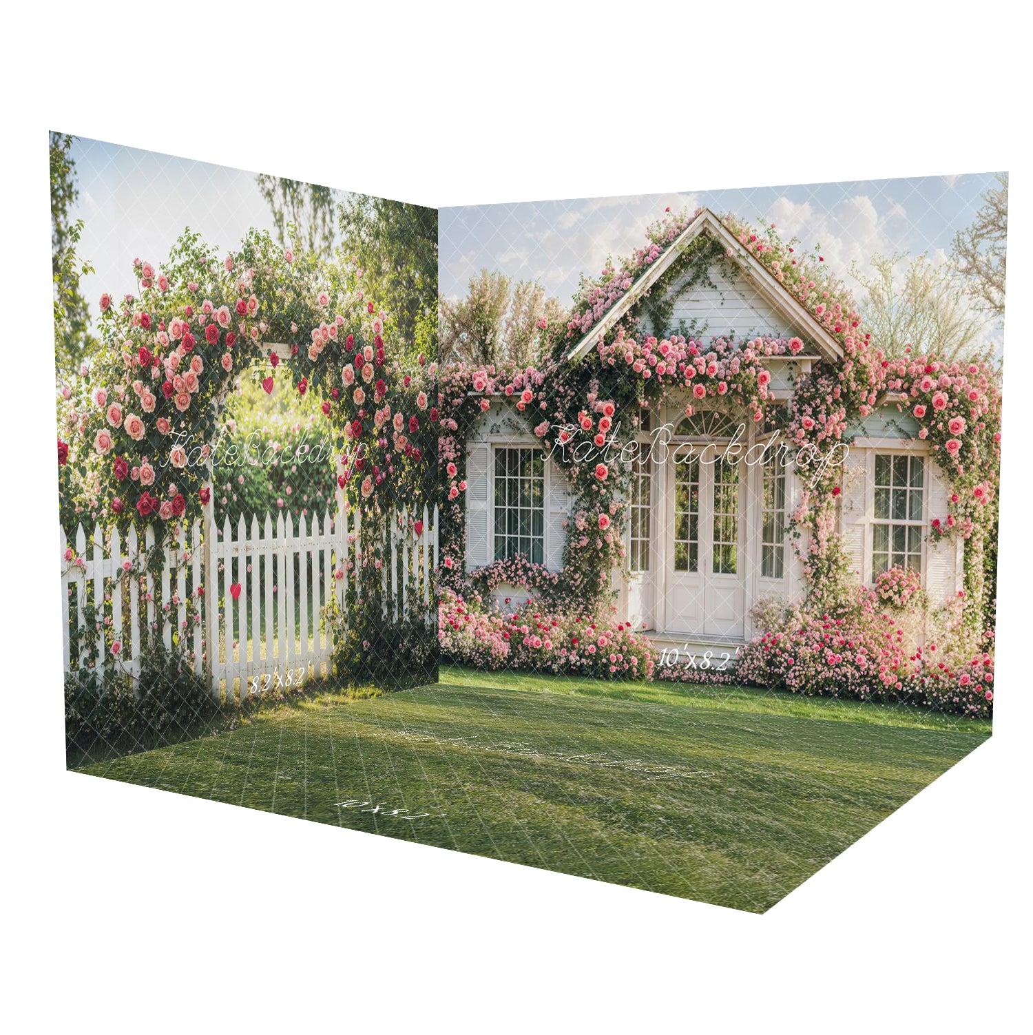 Kate Valentine Flower Arch Garden House Room Set(8ftx8ft&10ftx8ft&8ftx10ft)