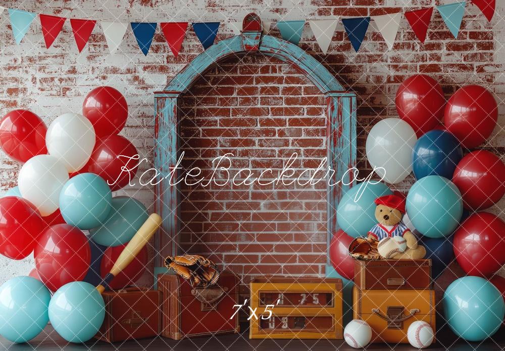 Kate Baseball Interior Cake Smash Backdrop Designed by Mini MakeBelieve