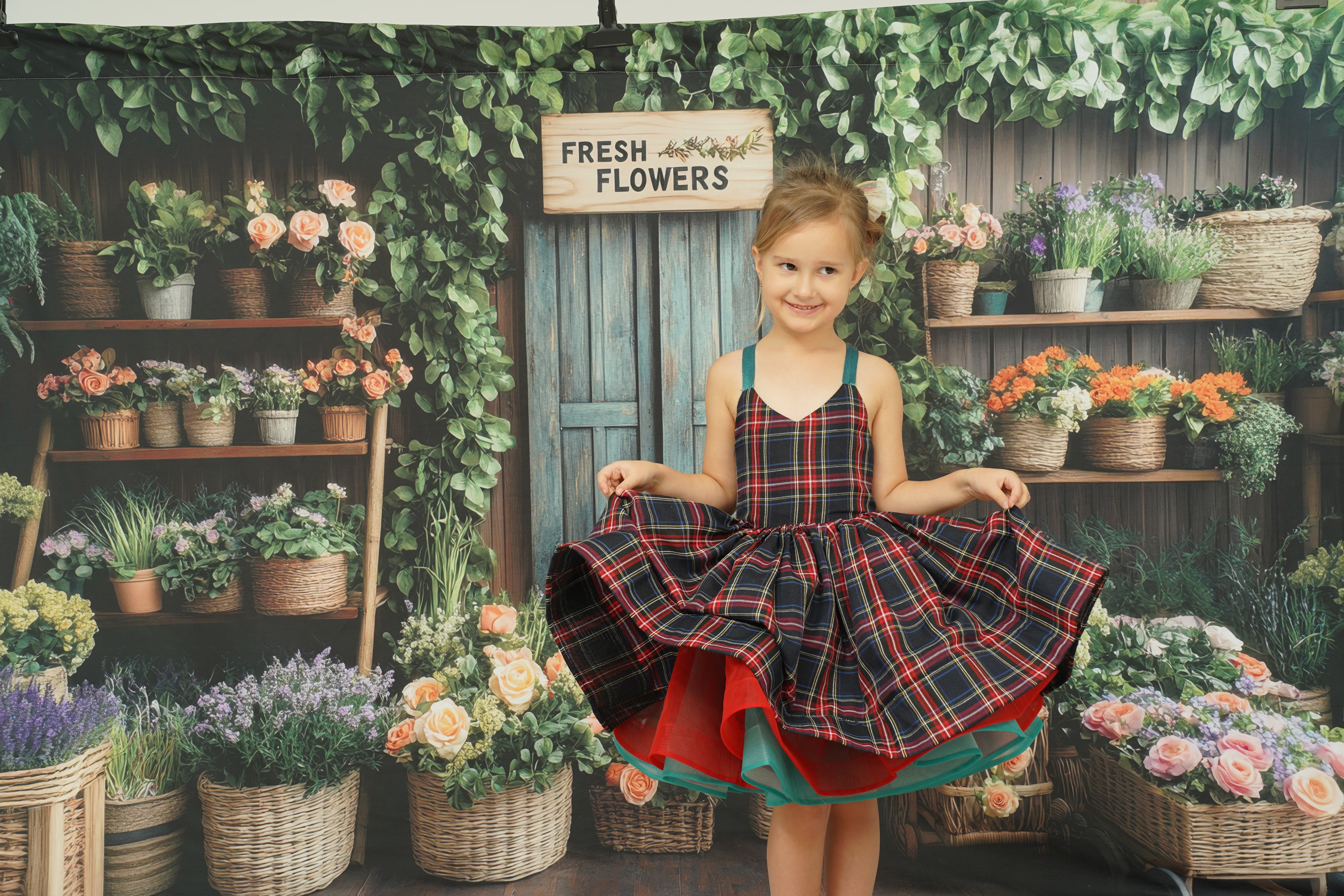 Kate Spring Flower Shop Rustic Backdrop Designed by Mini MakeBelieve