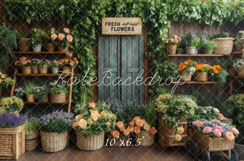 Kate Spring Flower Shop Rustic Backdrop Designed by Mini MakeBelieve