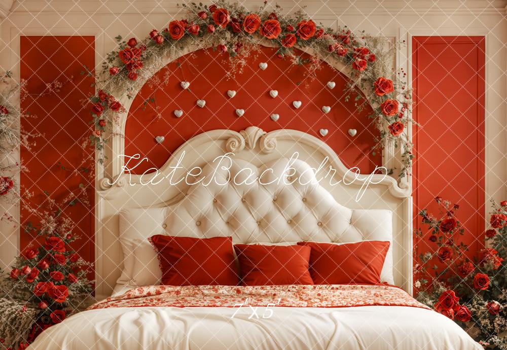 Kate Valentine Headboard Red Rose Backdrop Designed by Emetselch