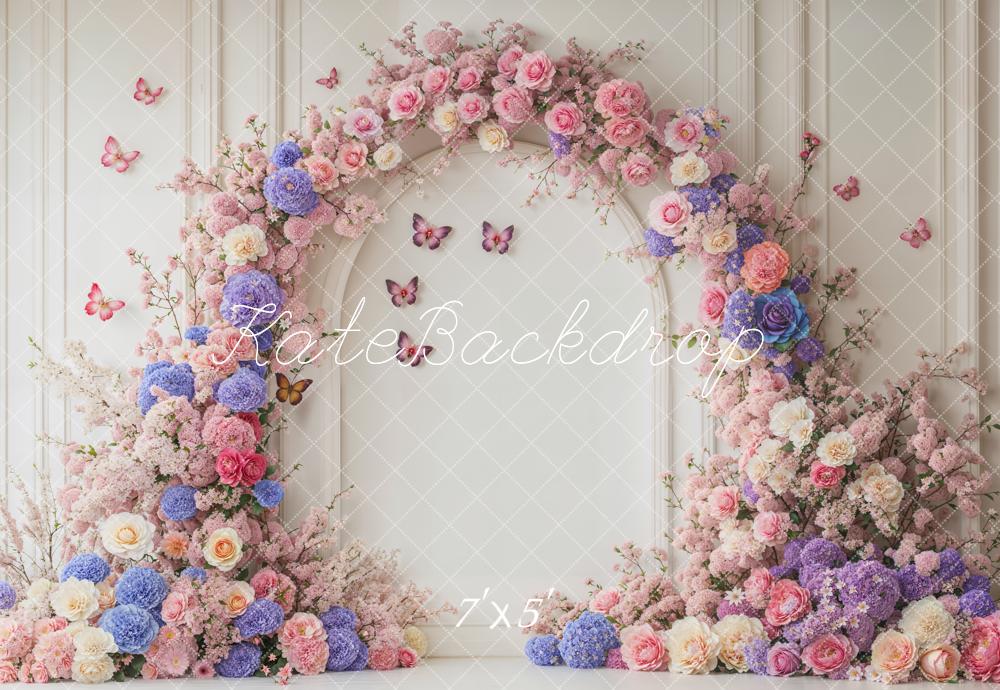 Kate Spring Flower Arch Butterfly Backdrop Designed by Emetselch