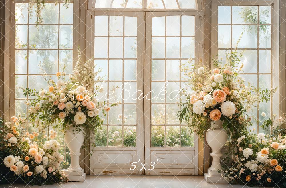 Kate Wedding Backdrop Spring Floral  Window Designed by Emetselch