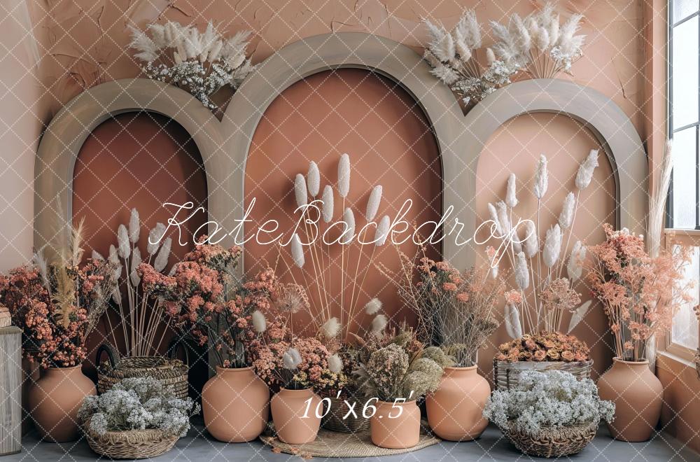 Kate Boho Coral Spring Archs Backdrop Designed by Mini MakeBelieve