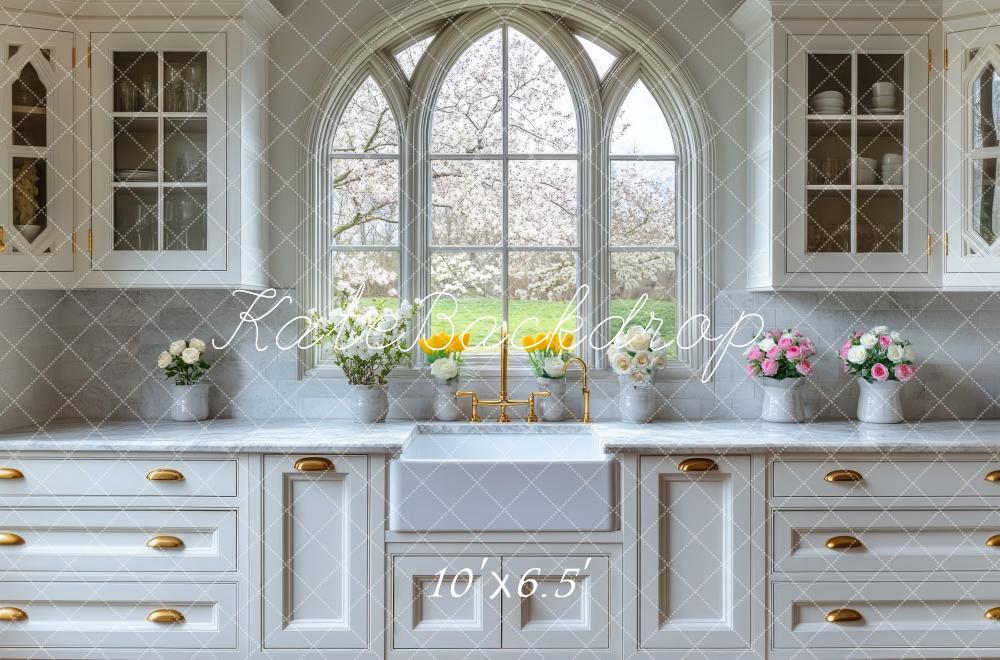 Kate White Spring Cabinets Backdrop Designed by Mini MakeBelieve