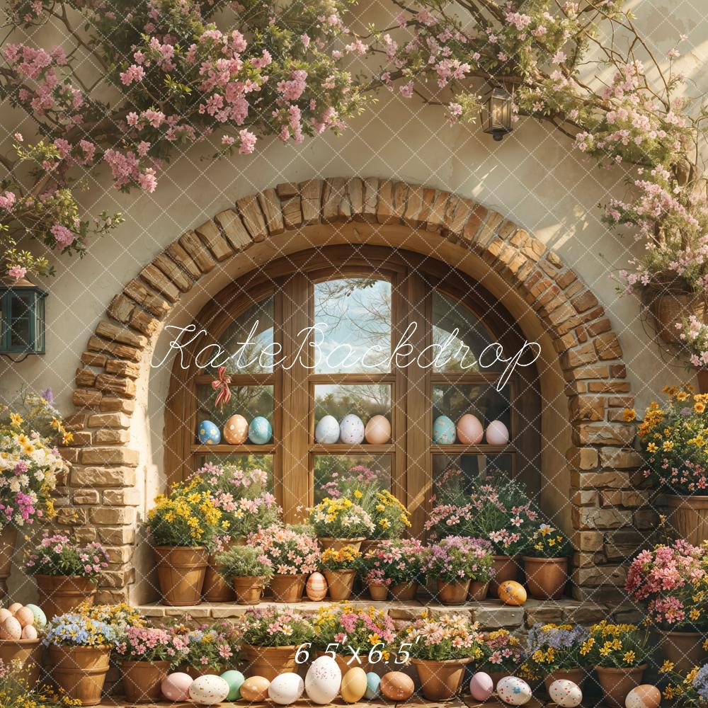 Kate Easter Floral Arched Window Outdoor Backdrop Designed by Emetselch