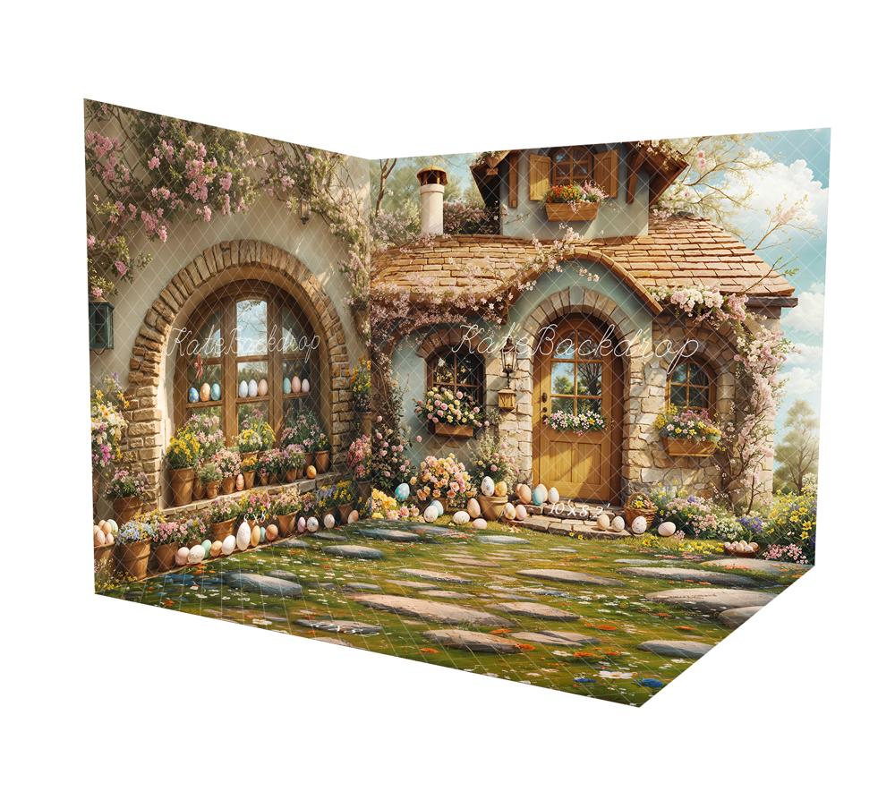 Kate Easter Cottage Floral Eggs Room Set(8ftx8ft&10ftx8ft&8ftx10ft)