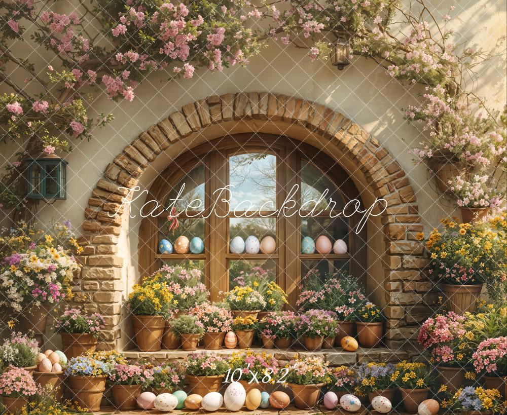 Kate Easter Floral Arched Window Outdoor Backdrop Designed by Emetselch