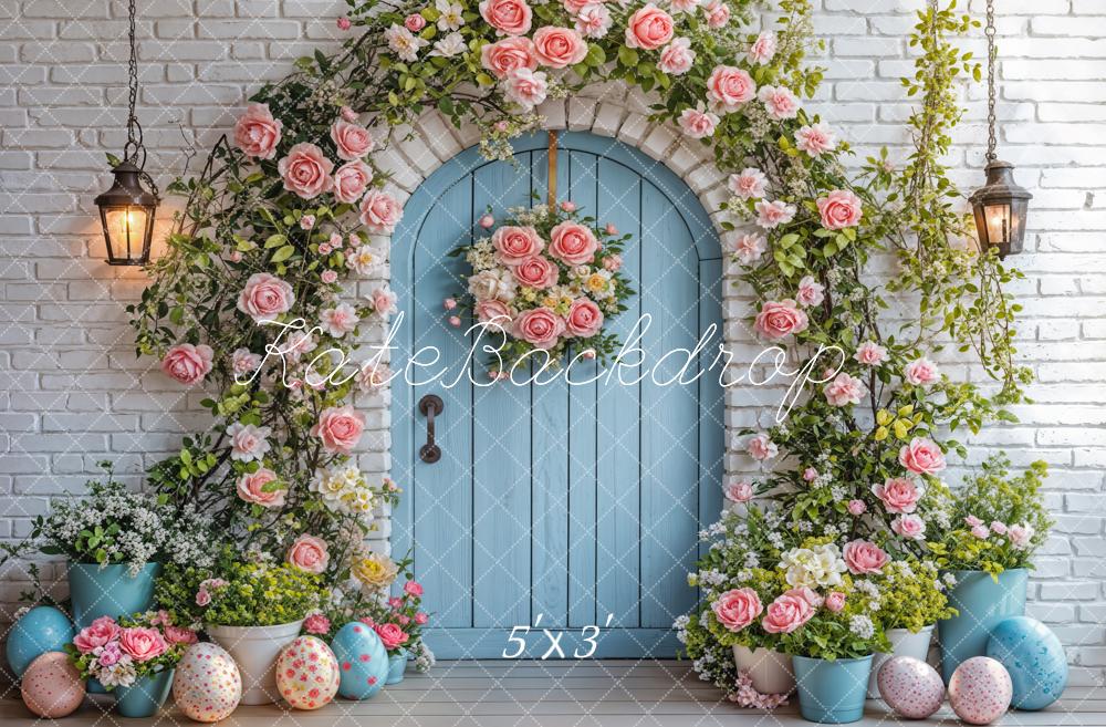 Kate Easter Backdrop Flower Arch Blue Door Designed by Emetselch