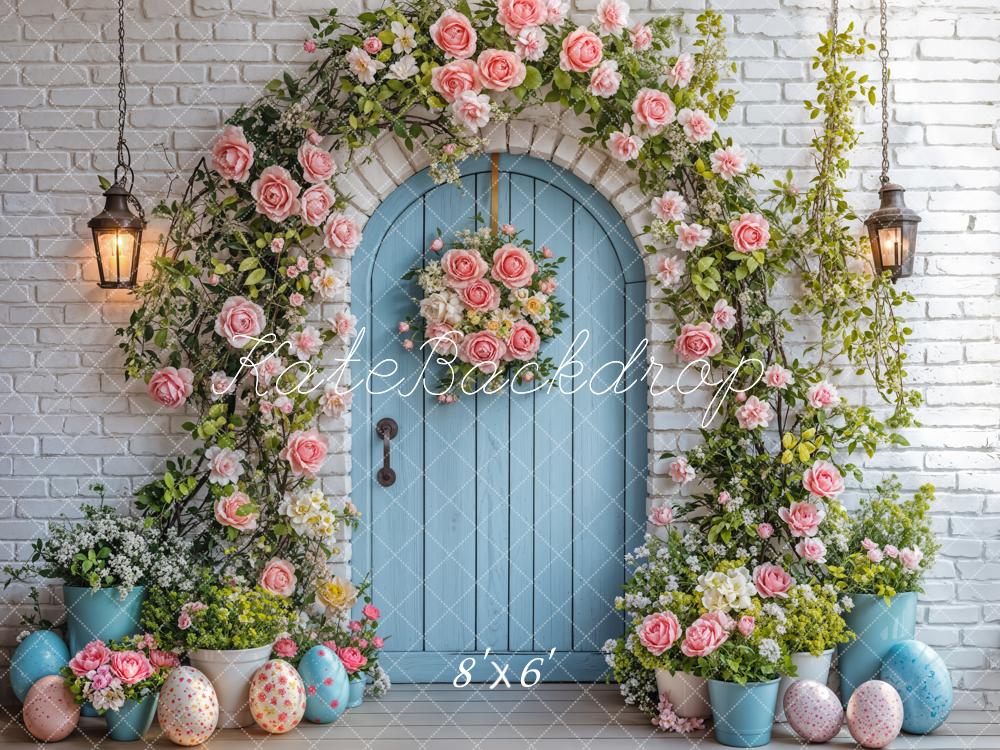 Kate Easter Backdrop Flower Arch Blue Door Designed by Emetselch