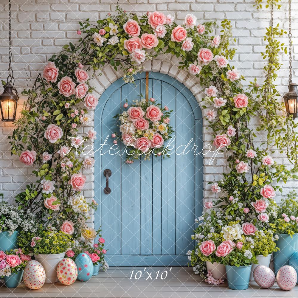 Kate Easter Backdrop Flower Arch Blue Door Designed by Emetselch