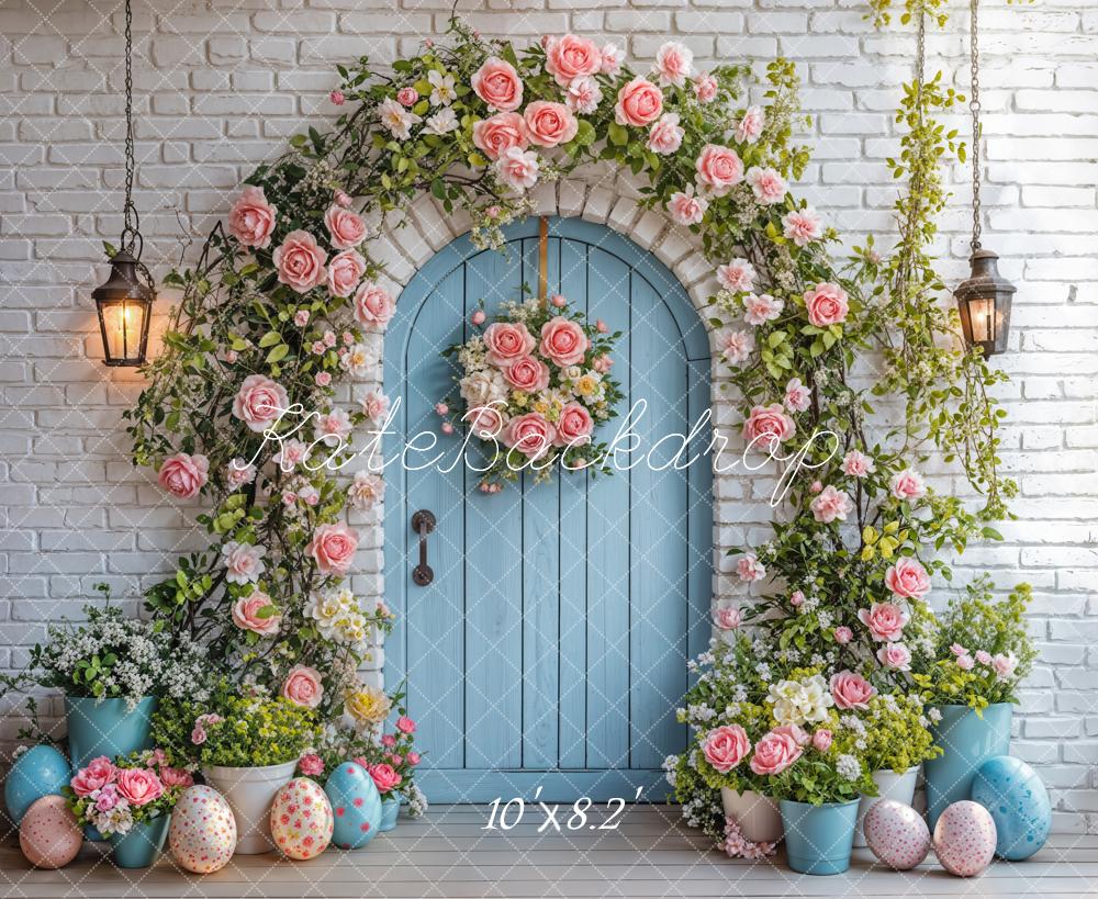 Kate Easter Backdrop Flower Arch Blue Door Designed by Emetselch