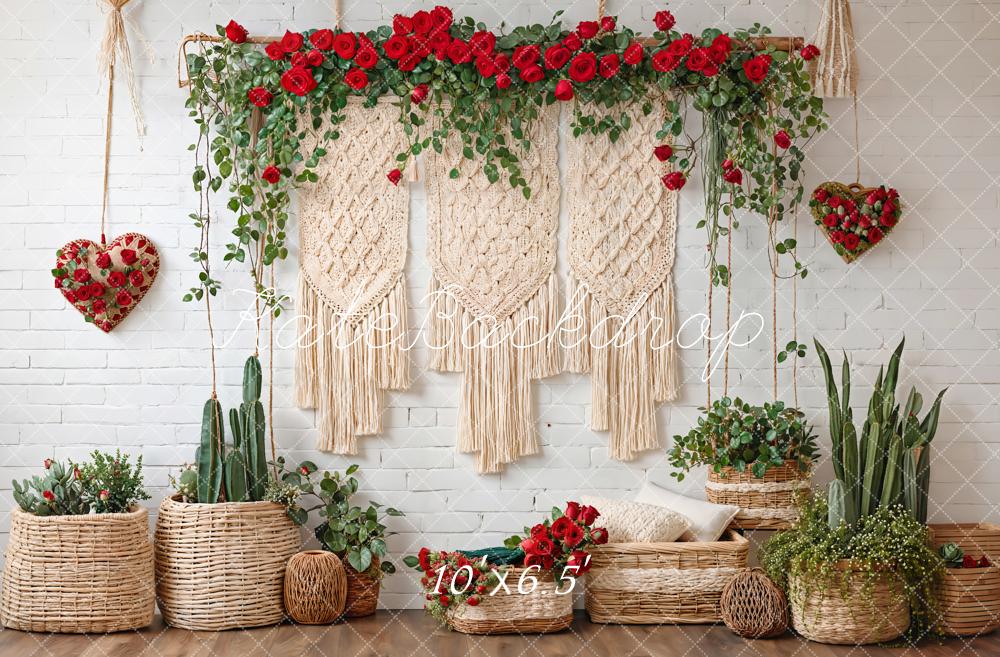 Kate Valentine Boho Floral Macrame Cactus Backdrop Designed by Emetselch