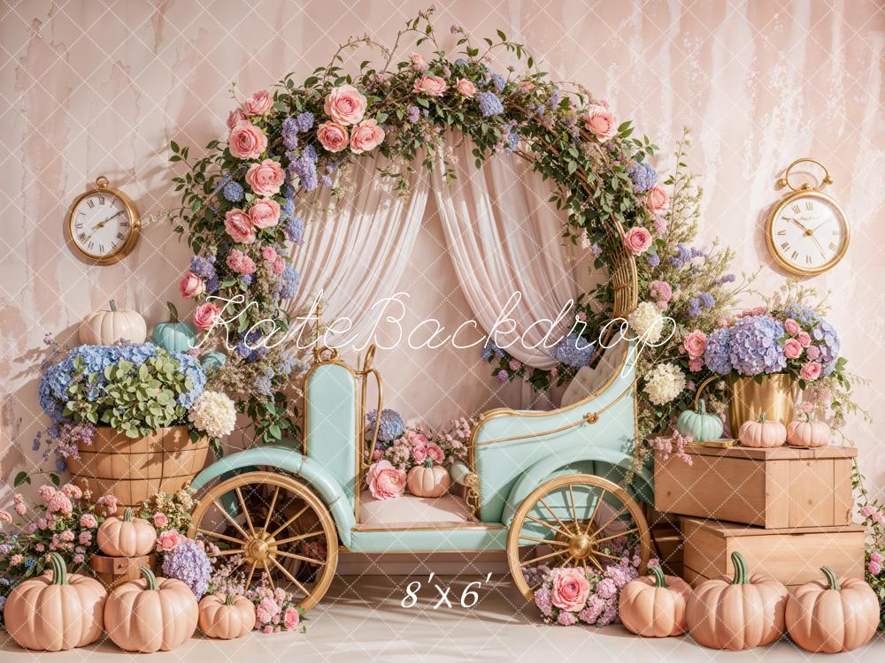 Kate Spring Floral Arch Carriage Backdrop Designed by Emetselch