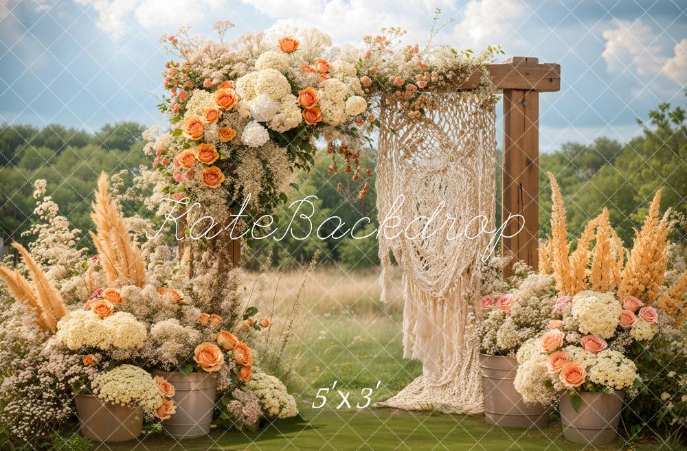 Kate Boho Floral Wedding Outdoor Backdrop Designed by Emetselch