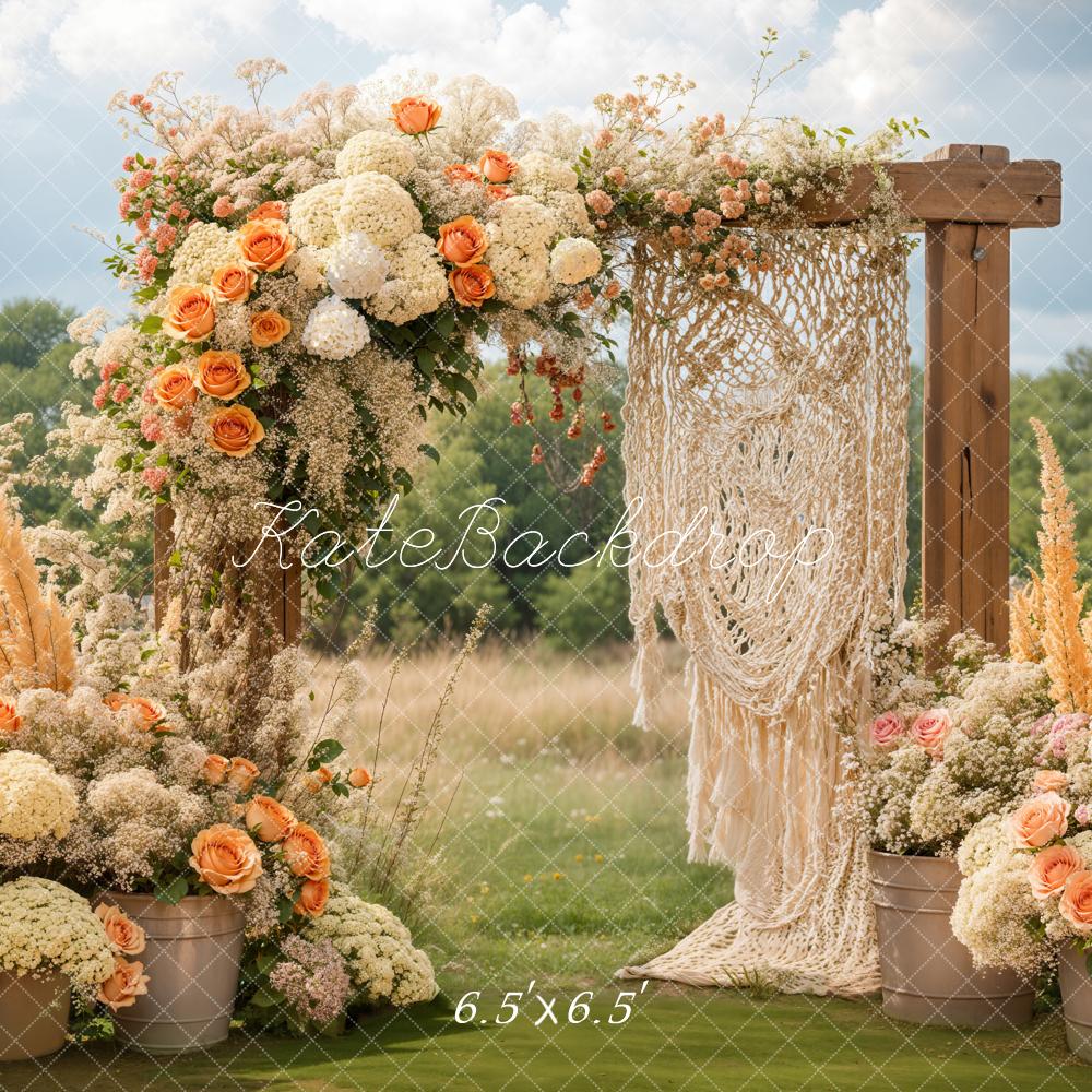 Kate Boho Floral Wedding Outdoor Backdrop Designed by Emetselch