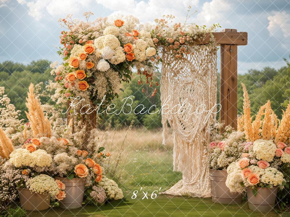 Kate Boho Floral Wedding Outdoor Backdrop Designed by Emetselch