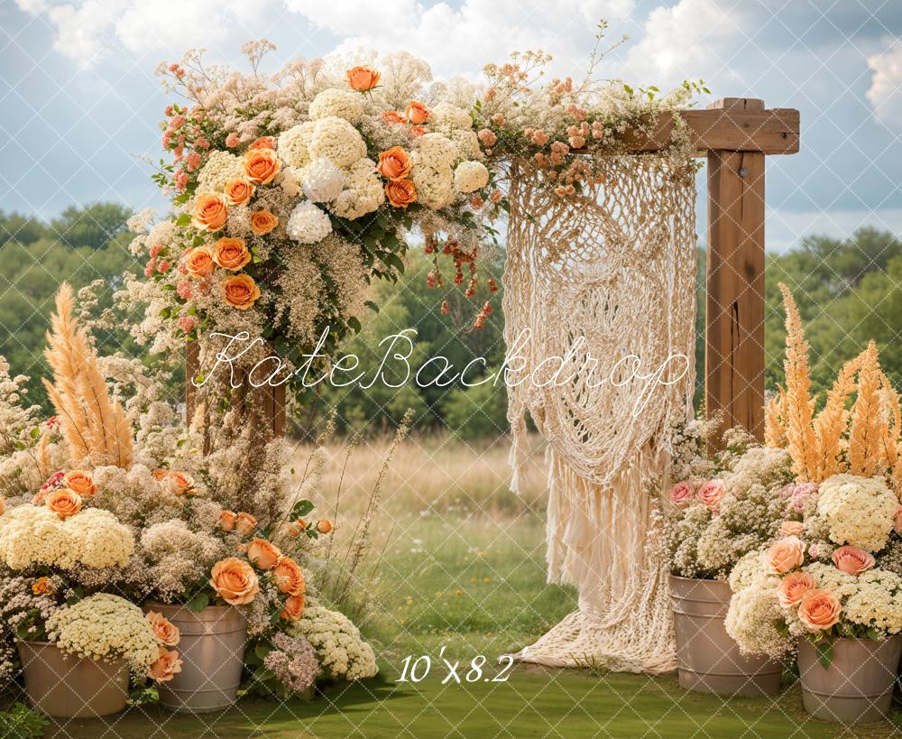 Kate Boho Floral Wedding Outdoor Backdrop Designed by Emetselch