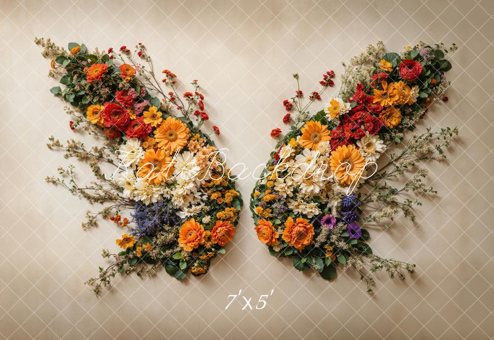 Kate Autumn Flowers Butterfly Baby Backdrop Designed by Chain Photography