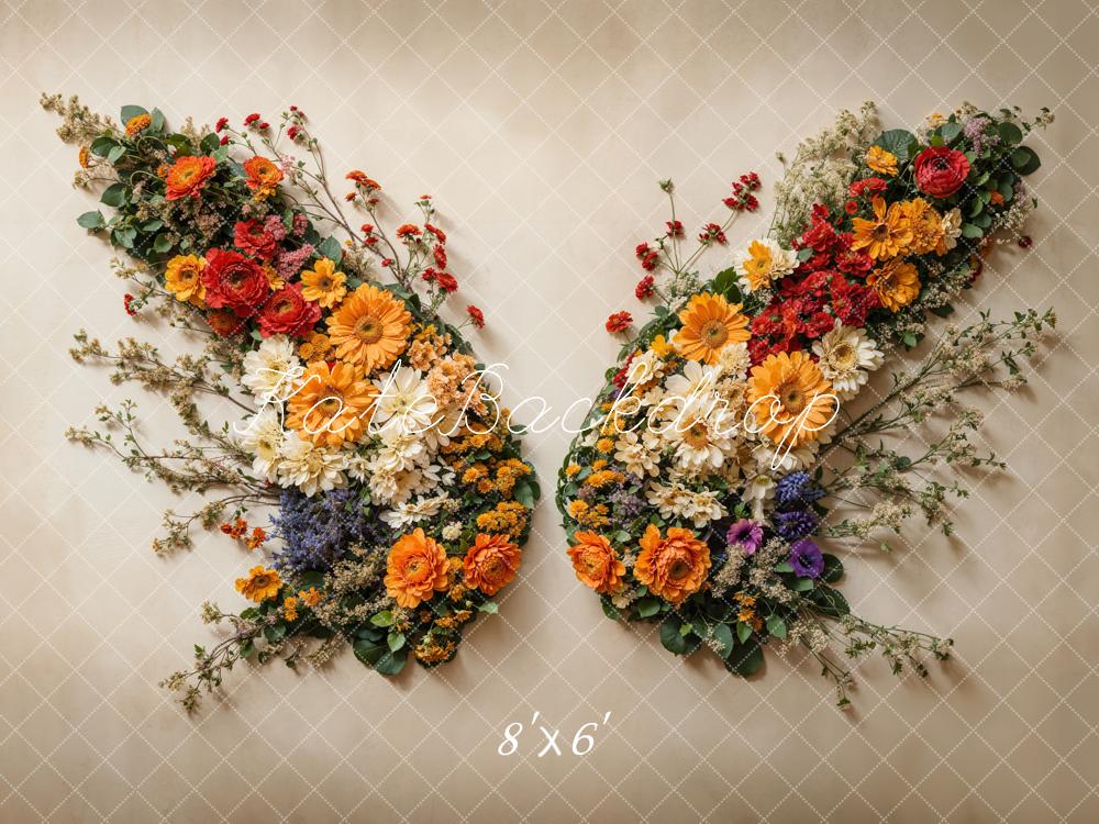 Kate Autumn Flowers Butterfly Baby Backdrop Designed by Chain Photography