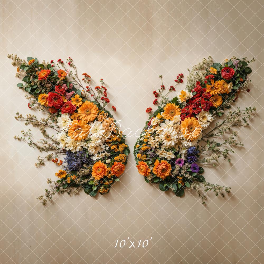 Kate Autumn Flowers Butterfly Baby Backdrop Designed by Chain Photography