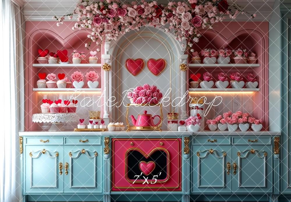 Kate Valentine's Day Kitchen Backdrop Designed by Mini MakeBelieve