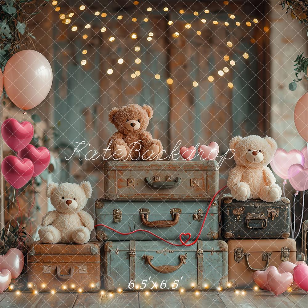 Kate Teddy Bear Suitcases Backdrop Designed by Laura Bybee