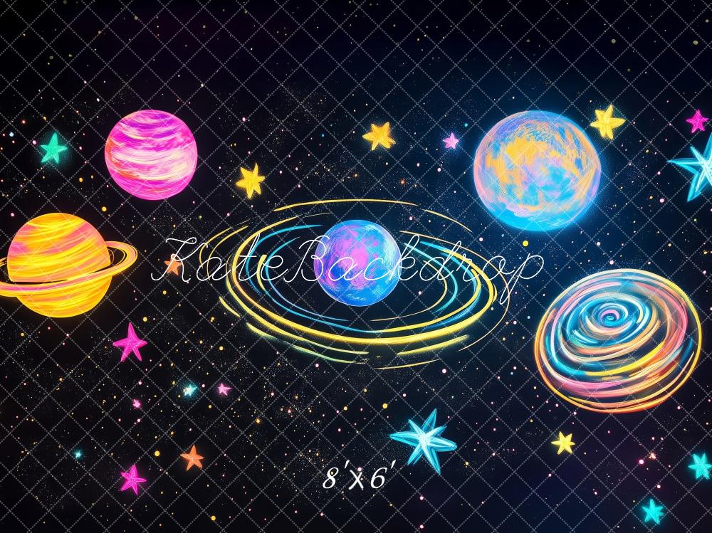 Kate Colorful Space Planet Backdrop Designed by Patty Roberts