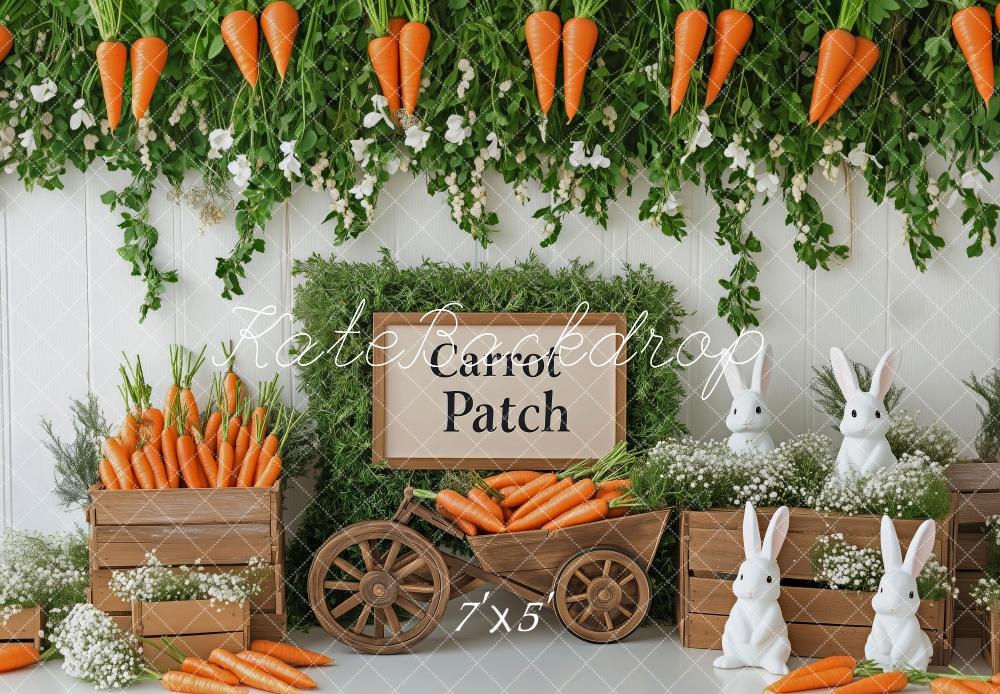 Kate Easter Carrot Patch Bunnies Backdrop Designed by Patty Roberts