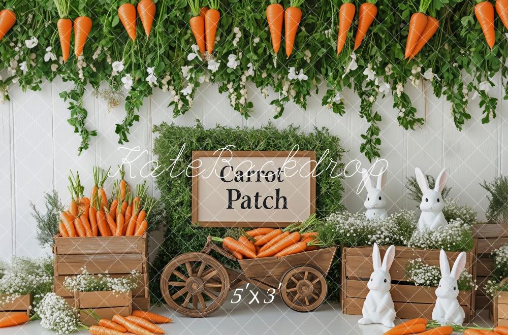 Kate Easter Carrot Patch Bunnies Backdrop Designed by Patty Roberts