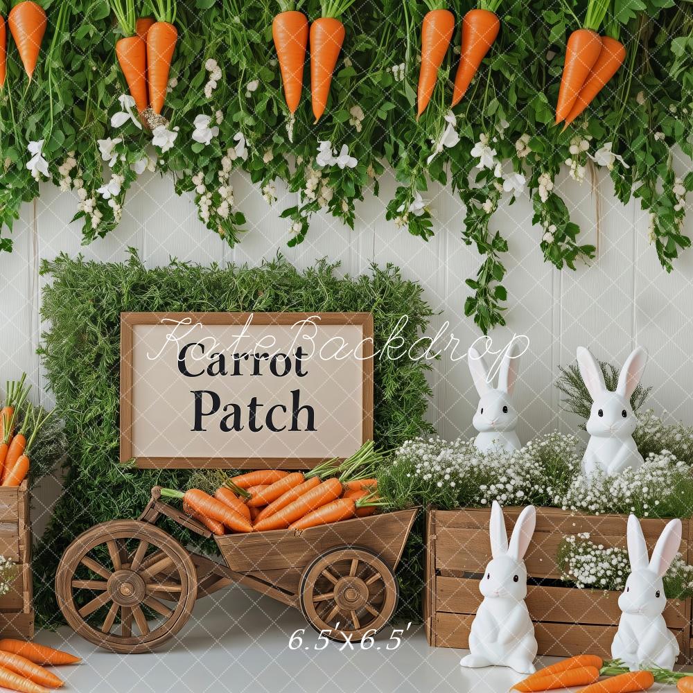 Kate Easter Carrot Patch Bunnies Backdrop Designed by Patty Roberts