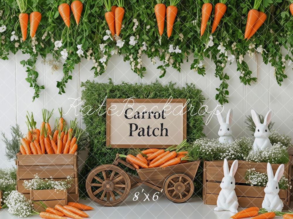 Kate Easter Carrot Patch Bunnies Backdrop Designed by Patty Roberts