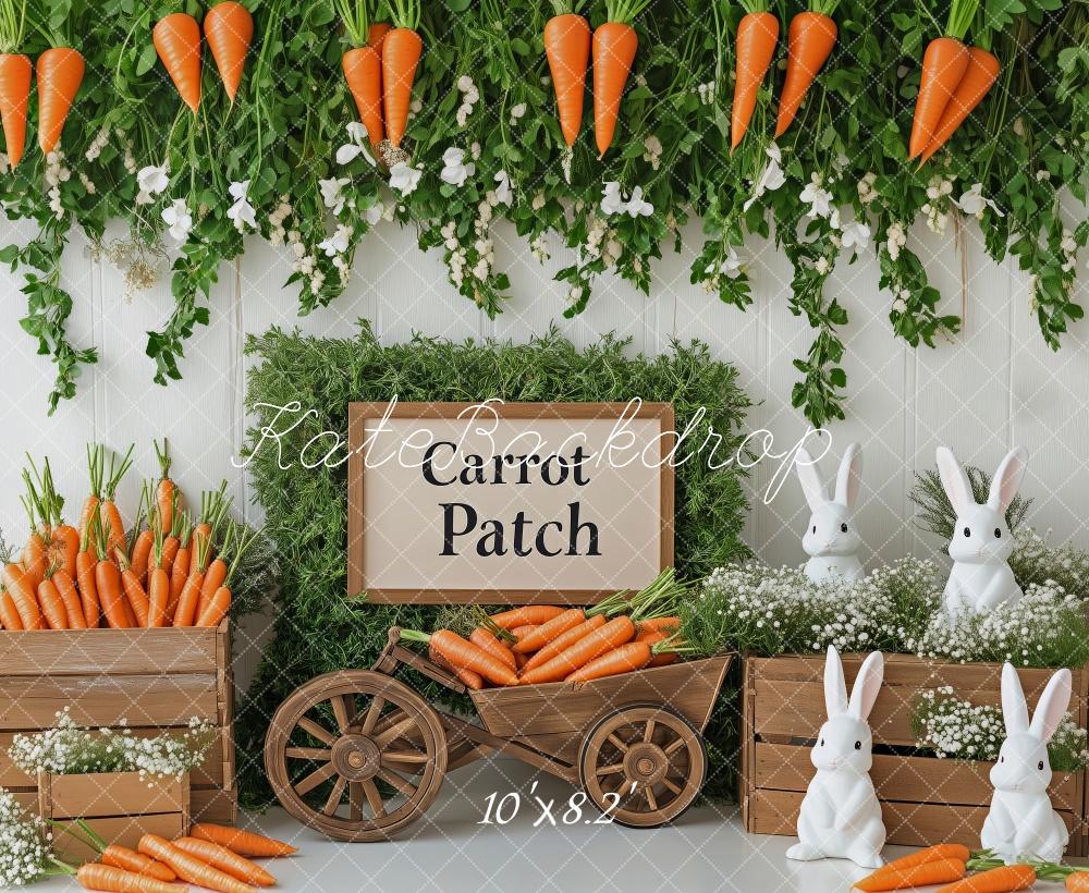 Kate Easter Carrot Patch Bunnies Backdrop Designed by Patty Roberts