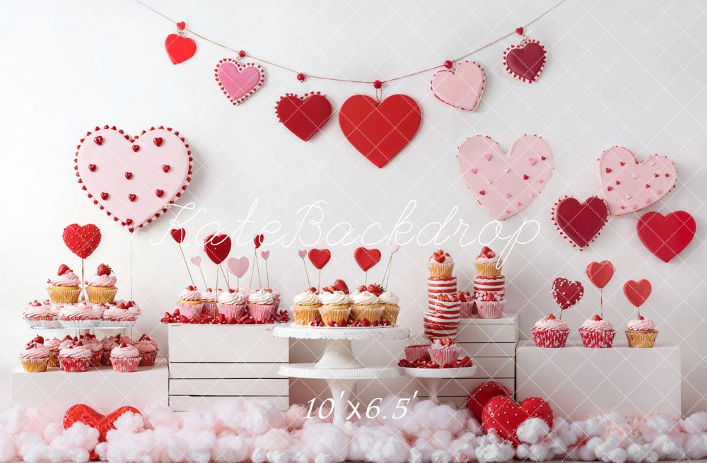 Kate Valentine Heart Cupcake Backdrop Designed by Emetselch